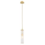 Złota lampa wisząca szkło ryflowane tuba HAMPTON 8489