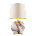 Alabastrowa lampa stołowa z dużym abażurem HARLEM 8547