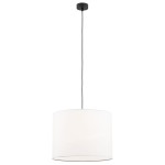 Elegancka prosta lampa wisząca biały tkaninowy abażur HILARY 4085