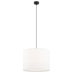 Elegancka prosta lampa wisząca biały tkaninowy abażur HILARY 4085
