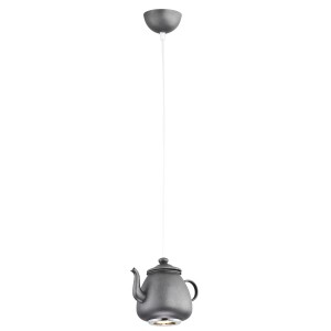 Oryginalna stalowa lampa wisząca antracyt czajniczek garnuszek JAMAJKA 3653