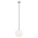 Prosta szklana lampa wisząca biały mleczny klosz kulista KALIMERA 4040