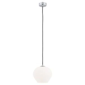 Prosta szklana lampa wisząca biały mleczny klosz kulista KALIMERA 4040