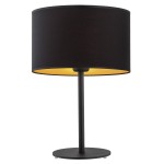 Prosta elegancka lampa stołowa czarna okrągły abażur lampka biurkowa KARIN 4342