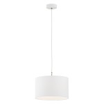 Elegancka prosta lampa wisząca biała okrągły abażur KARIN 4343