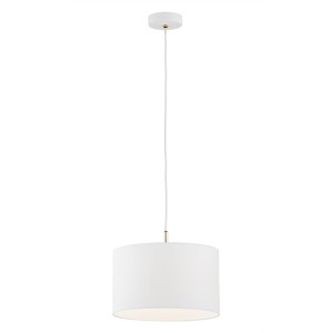 Elegancka prosta lampa wisząca biała okrągły abażur KARIN 4343