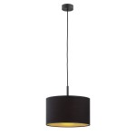 Elegancka prosta lampa wisząca czarna okrągły abażur KARIN 4341