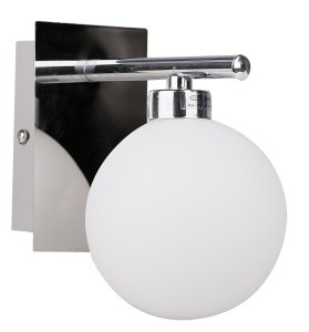 Raisa lampa kinkiet chromowy 1x40w g9 klosz biały