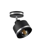 Wama lampa kinkiet czarny 1x40w e27 klosz czarny+srebrny