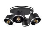 Wama lampa sufitowa czarny 4x40w e27 klosz czarny+srebrny
