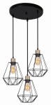 PRIMO LAMPA WISZĄCA TALERZ CZARNY+PATYNA 3X60W E27 KLOSZ CZARNY