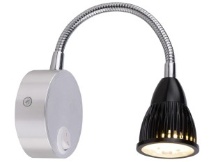 DINO KINKIET 3W LED CHROM/ALUMINIUM CZARNY