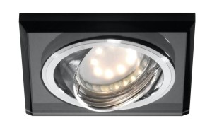 SSU-13 CH/BK MR16 CHROM  oczko sufitowe  lampa sufitowa UCHYLNA  KWADRATOWA   SZKŁO CZARNE