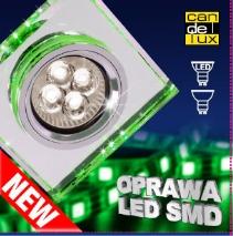 OPRAWA STROPOWA SS-22 CH/TR+GR GU10 50W+LED SMD 2,1W ZIELONY 230V CHROM STAŁA KW