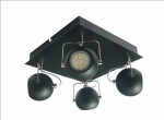 PLAFON TONY 4X3W LED GU10 CZARNY MATOWY