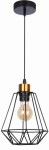Primo lampa wisząca czarny+złoty 1x60w e27 klosz czarny