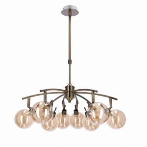 Lentini lampa wisząca patynowy 8x40w g9 klosz bursztynowy