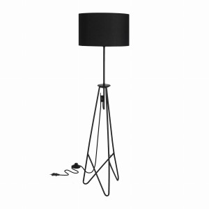 FLOAT LAMPA PODŁOGOWA CZARNA 1X60W E27 ABAŻUR CZARNY