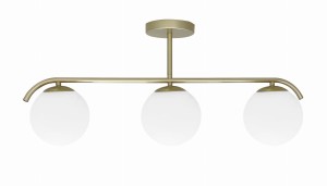 AMADEO lampa sufitowa mosiężny 3x40W E14 klosz biały