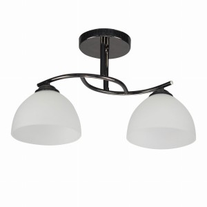 GRACJA LAMPA SUFITOWA CZARNY PERŁOWY 2X40 E27 KLOSZ BIAŁY