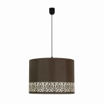 Arabesca lampa wisząca czarny 33x33x24 1x60W E27 abażur brązowy