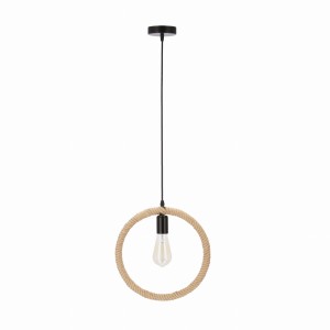 Kolo lampa wisząca czarny+beżowy 1x40W E27
