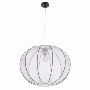MELLOW lampa wisząca czarny 1x40W E27 abażur mist 52 biały kula