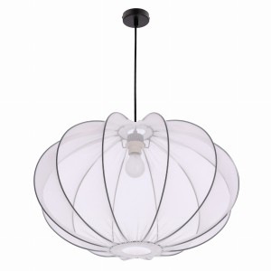 MELLOW lampa wisząca czarny 1x40W E27 abażur mist 60 biały kula