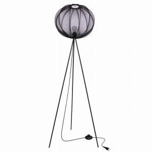 MELLOW lampa podłogowa czarny 1x40W E27 abażur mist 52 czarny kula