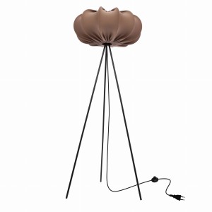 CAFEE' lampa podłogowa czarny 1x40W E27 abażur 52/23 mokka