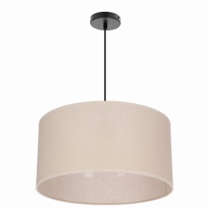 SHANTI lampa wisząca czarny 1x40W E27 abażur beżowy