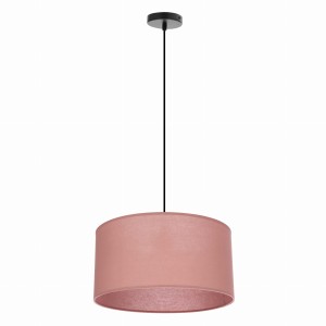 SHANTI lampa wisząca czarny 1x40 E27 abażur jasny wrzosowy