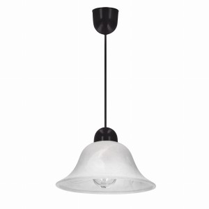 LENIS lampa wisząca czarny 1x60W E27 klosz biały