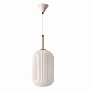 CRESTO lampa wiszaca biały+złoty 1x40W E27 klosz biały