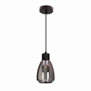 MOLDO lampa wisząca czarny 1x40W E27 klosz dymiony 31-35080