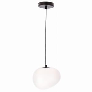 STONES lampa wisząca czarny 20cm 1x40W E27 klosz biały 31-35127