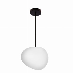 STONES lampa wisząca czarny 25cm 1x40W E27 klosz biały 31-35134