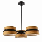 Demy lampa sufitowa czarny 3x40W E14 abażur żółty 33-38296