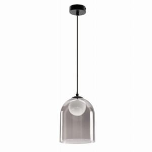 Klea lampa sufitowa czarny 1x15W G9 klosz dymiony+biały 31-38340
