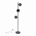Kama lampa podłogowa czarny+złoty 3x28W G9 klosz grafitowy 53-44136
