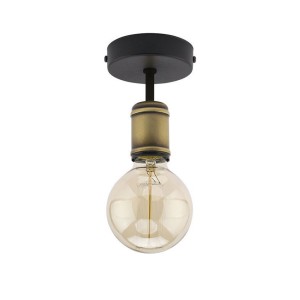 RETRO LAMPA SUFITOWA 1 PŁ CZARNY / PATYNA