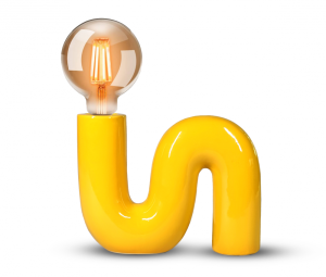 POP SERPENT Lampa biurkowa , ceramiczna z tekstylnym przewodem i włącznikiem LX23817