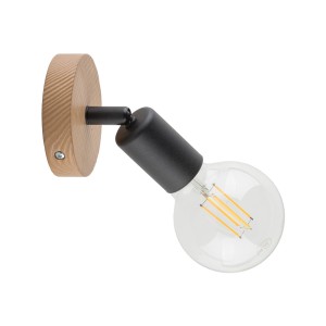 SIMPLY WOOD LAMPA SUFITOWA 1 PŁ BLACK