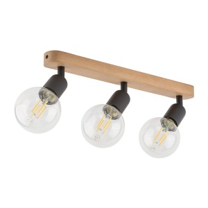 SIMPLY WOOD LAMPA SUFITOWA 3 PŁ BLACK
