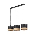 PAGLIA NEW BLACK LAMPA WISZĄCA 3 PŁ LISTWA