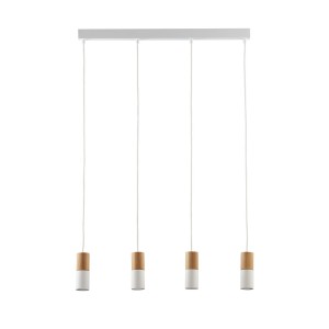 ELIT WHITE/WOOD LAMPA WISZĄCA 4 PŁ
