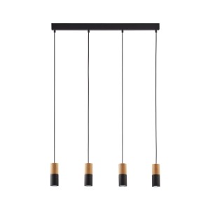 ELIT BLACK/WOOD LAMPA WISZĄCA 4 PŁ