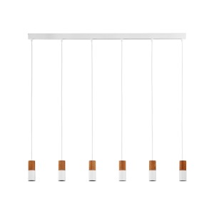 ELIT WHITE/WOOD LAMPA WISZĄCA 6 PŁ
