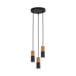 ELIT BLACK/WOOD LAMPA WISZĄCA 3 PŁ
