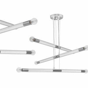 Lampa wisząca BASTONE WHITE / CHROME 6xE14